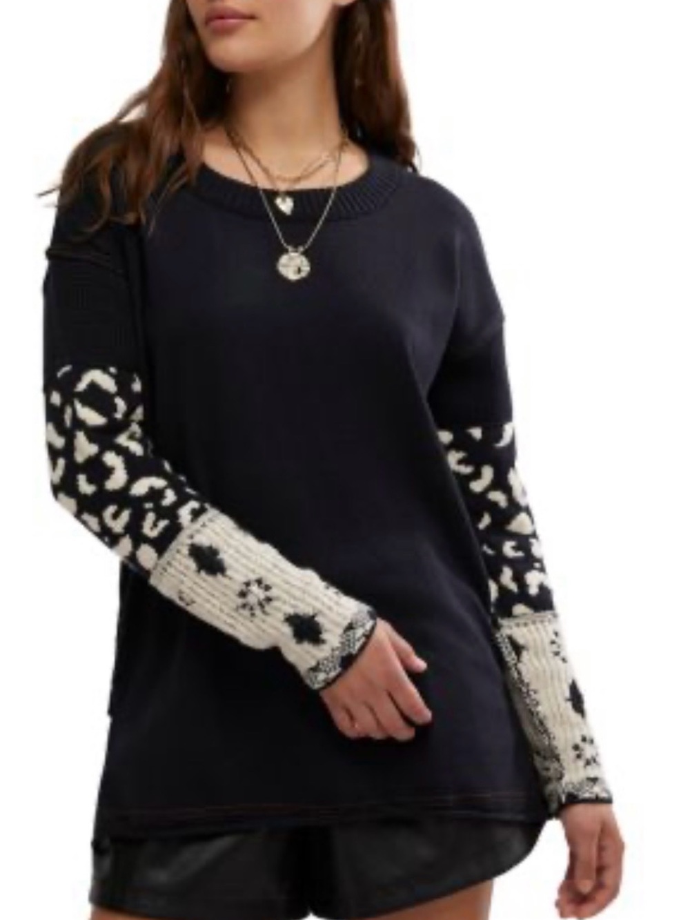 FREE PEOPLE TIGER STYLE CUFF TOP